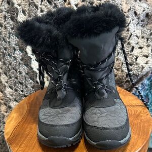 BearPaw Black Lace Up Boots